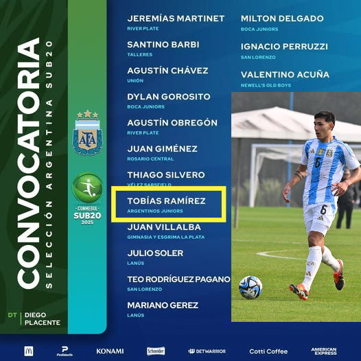 EL VIRREYPINENSE TOBIAS RAMIREZ FUE CONVOCADO PARA DISPUTAR EL SUDAMERICANO SUB20 EN VENEZUELA