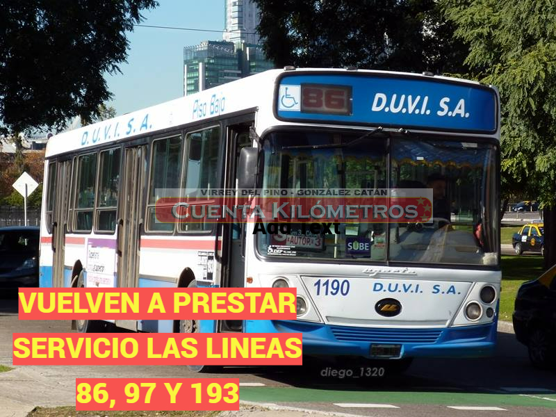 VUELVEN A FUNCIONAR LAS LINEAS 86, 97 Y 193