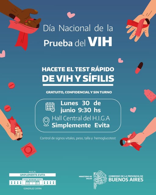 JORNADA POR EL DÍA NACIONAL DE LA PRUEBA DEL VIH EN EL HOSPITAL SIMPLEMENTE EVITA