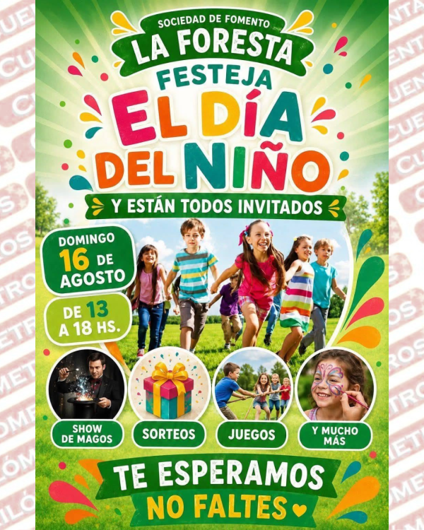 LA SOCIEDAD DE FOMENTO LA FORESTA INVITA A CELEBRAR EL D&Iacute;A DEL NI&Ntilde;O