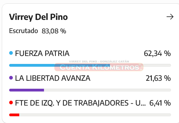 DATOS OFICIALES VOTACIÓN EN VIRREY DEL PINO 21HS