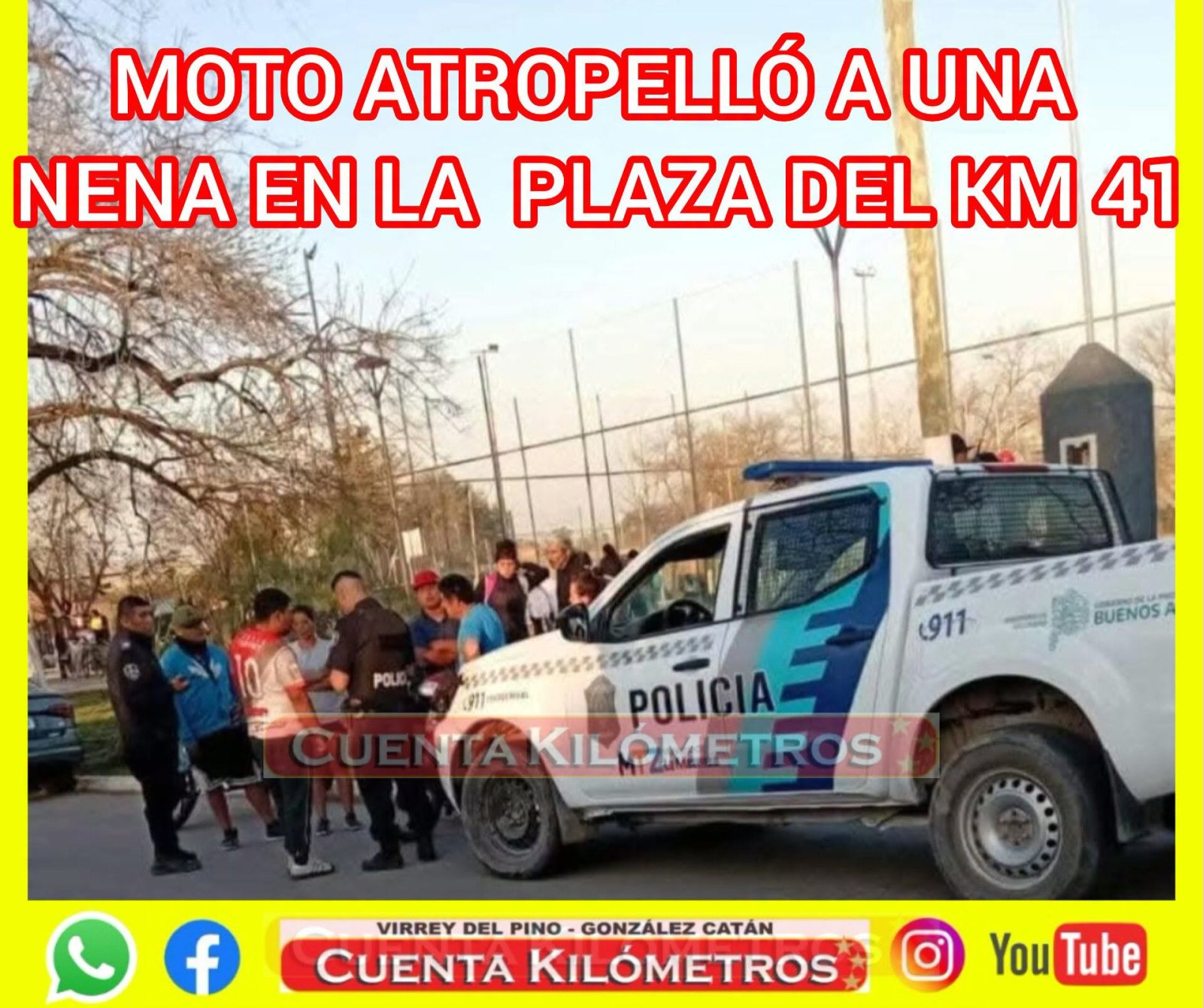 MOTO ATROPELL&Oacute; UNA NENA EN LA PLAZA BUFANO DEL KIL&Oacute;METRO 41