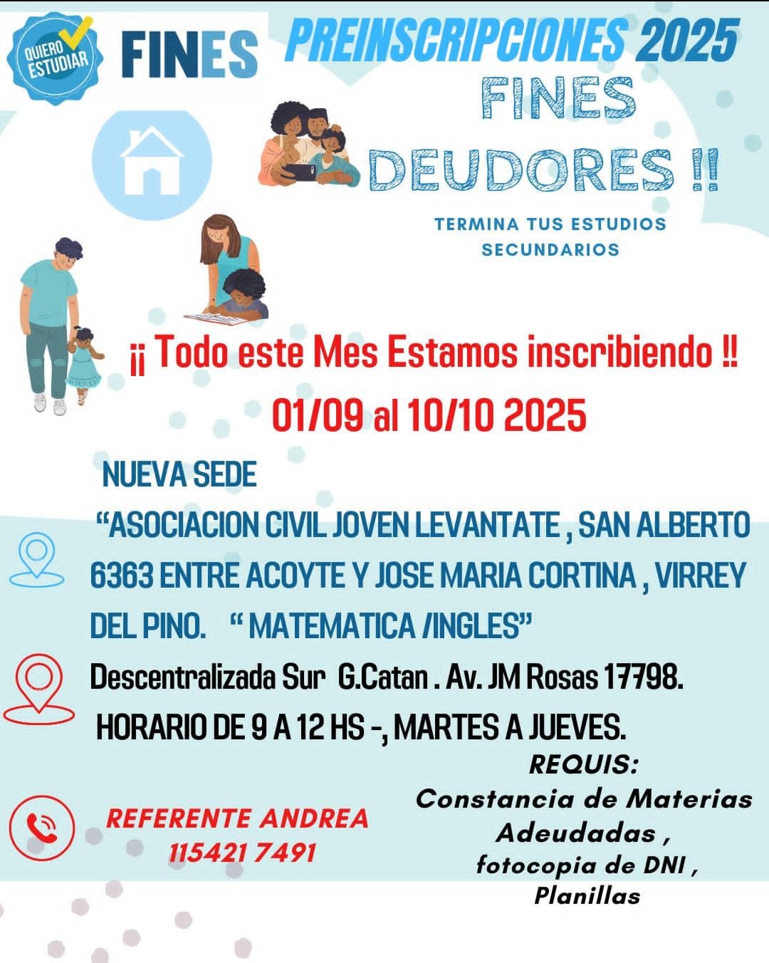 SI DEBES MATEMÁTICA O INGLÉS ANOTATE PARA RENDIR EN JOVEN LEVANTATE