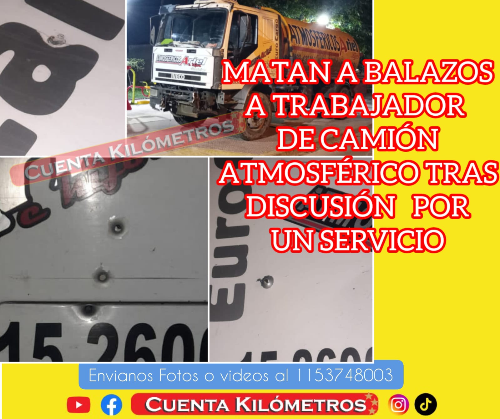 MATARON A BALAZOS A UN TRABAJADOR DE UNA EMPRESA DE CAMIONES ATMOSFÉRICOS TRAS DISCUSIÓN POR UN SERVICIO EN SCASSO