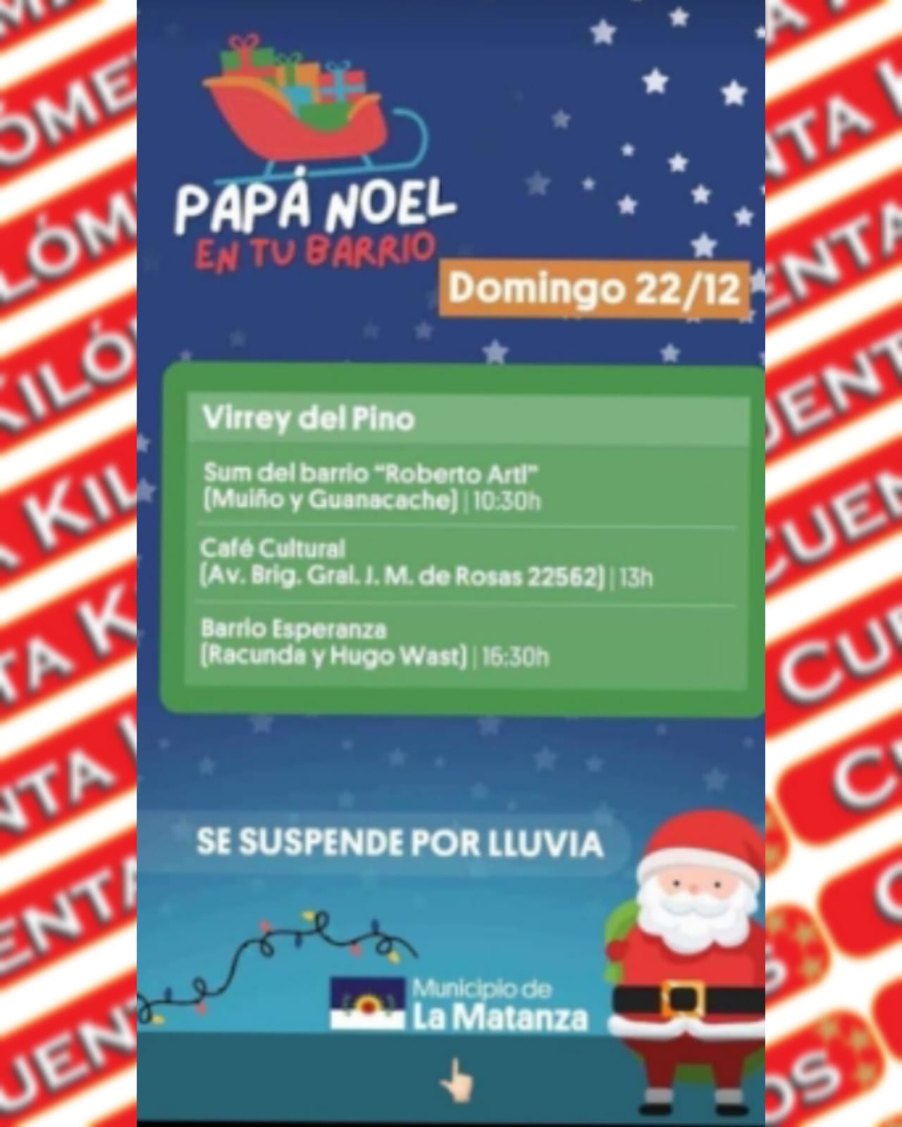 LLEGA PAPÁ NOEL  A VIRREY DEL PINO